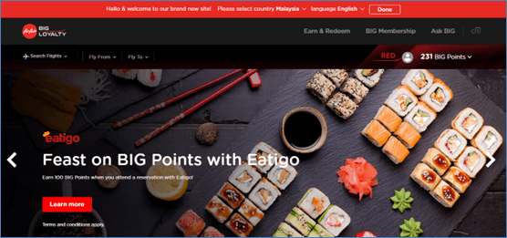 AirAsia BIG website — homepage