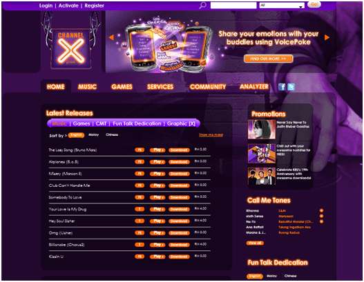 Celcom ChannelX — content store